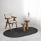 HOMEMONDE Farmhouse Jute-Teppich, handgeflochten, Naturfaser, ovale Form, 12 x 180 cm, für Wohnzimmer, Schlafzimmer, Schwarz, HMEXRG-103-4X6FT-BLK