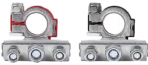 Pack of 2 Battery Clamps with Distributor 6 V/12 V Copper Ring Clamp Battery Terminal Clamp for Most Van Battery Boat
