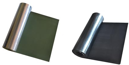 Wärmeisolierend Aluminiumbeschichtung Thermo Isomatte für Camping (Schwarz/Oliv)