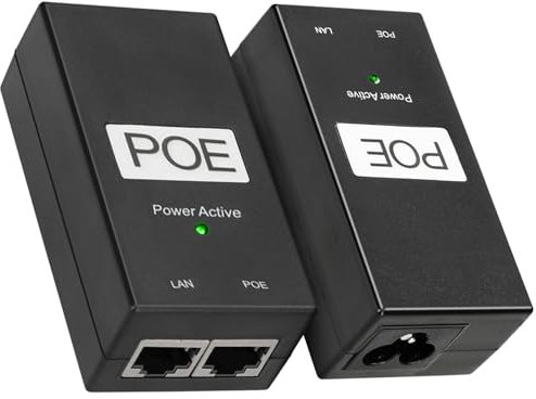 Extralink POE-48-24W 230V, PoE Injector, 48V, 0,5A, 24W, einschließlich Kabel, Fast Ethernet, Kurzschluss- und Überspannungsschutz, Zwei RJ-45 Ports, PoE Adapter, PoE Injektor, Passive