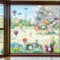 ORIGACH 9 Blätter Heißluftballons Fensteraufkleber Aquarell Heißluftballon Doppelseitige Fensterabziehbilder Wolke Stern Vogel Antikollision Glas Fenster Dusche Tür Aufkleber Schlafzimmer Wohnzimmer