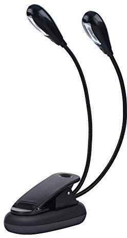 Lampe de Pupitre, Double Bras Réglable à Pince sur Lampe de Lecture, Fonctionne avec des Piles USB et Aaa, Lampe de Piano pour Musiciens à Clipser pour Pupitre, Lecture de Nuit(8 perles)