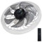 Wolike 31cm Diameter 2-in-1 LED Fan Light, LED Fan Lamp Bead E27 Screw Bulb Fan, Remote Control Bedroom Ceiling Fan Led Ceiling Fan(31cm-4 speed Variable Speed)