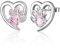 Ohrstecker 925 Sterling Silber Mädchen Ohrringe | Klein Ohrringe mit Rosa Zirkonia Katze Paw Print Ohrstecker für Damen Mädchen Schmuck Geschenke