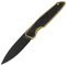FerraMonster Taschenmesser Klappmesser Outdoor Messer Survival Messer EDC Einhandmesser mit Taschenclip, Tasche - M390 Stahl, Griff mit Titan- und Kohlefasereinlage - Männer Geschenk (Black & Golden)