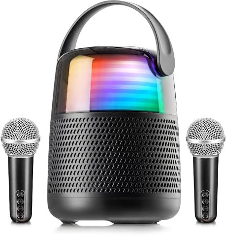 Mi-Mic | Kids Karaoke Machine Model MMC3 Age 6+ with LED Lights, Wireless Microphones, Portable Bluetooth Speaker