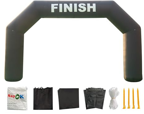 Sayok aufblasbare Bogen im Freien aufblasbare Bogengang aufblasbare Startlinie Rennen Bogen Banner mit Luftgebläse für Werbeveranstaltung (Black)