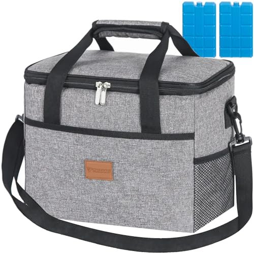 TRIZAND Isolierte Thermotasche Auslaufsicher Wasserfest Kühltasche für Lebensmittel Getränke Picknik Strand Lunch 23843, Größe:20 L