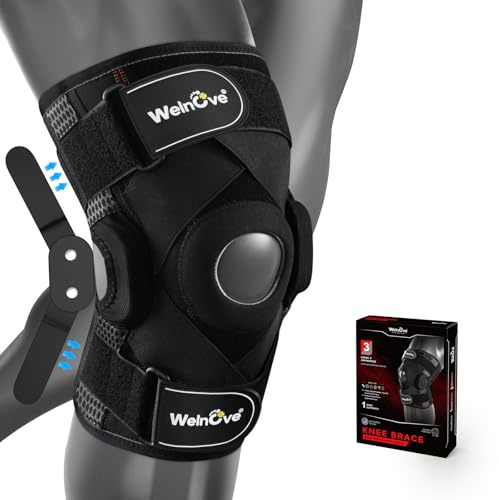 Welnove Kniebandage Männer,Damen, Kniehülse Kreuzgurte für Kniestabilität, Training, Meniskusriss, ACL, MCL, Arthritis (Large)