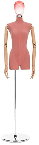 WDCDYQDH Schneiderpuppe, weibliche Büste, Torso, höhenverstellbar, Halbkörper-Puppen, Modell-Requisiten für Brautmoden, Pink A, Stil 1 (Pink B)