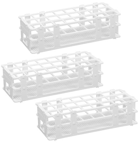 Röhrchenständer,Reagenzglas Rack,3 Stück Kunststoff Labor-Reagenzglasgestell für Röhrchen,abnehmbare Zentrifugenröhrchenständer für Labor,Gewerbe,Wissenschaft,Industrie (25 mm 24 Löcher)