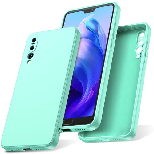 Watana Cover per HUAWEI P20 Pro Custodia in Silicone, Custodia Antiurto Case Sottile in Silicone TPU con Strato Interno in Fibra per huawei P20pro, Verde Chiaro