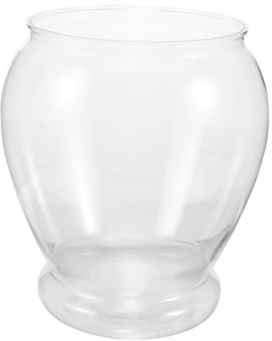 VICASKY Ökologisches Fischglas Aquarium Transparentes Runden Kunststoffbecken Für Betta Fische Desktop Aquarium Für Pflanzen Und Kleine Fische Dekorativer Tischfischhalter