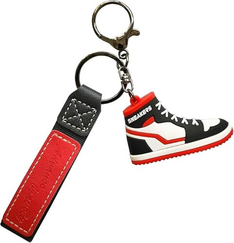 WHZHSTAR Schlüsselring Sneaker, Basketball Schuh Schlüsselanhänger, Sneaker Schlüsselanhänger, Spaßgeschenk Schuhanhänger Taschenornamente