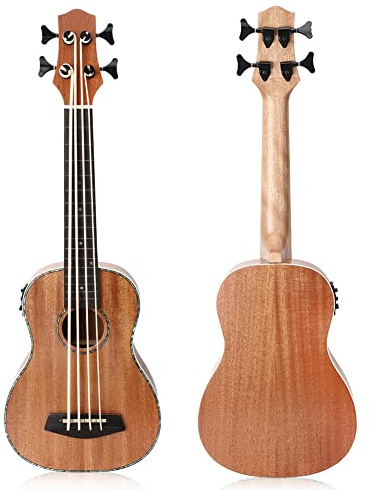 Basso Elettrico Ukulele, Ubass in Mogano da 30 Pollici per Professionisti per Principianti con Chiave per le Scelte di Gig, Bassi Elettrica Ukulele per Principianti e
