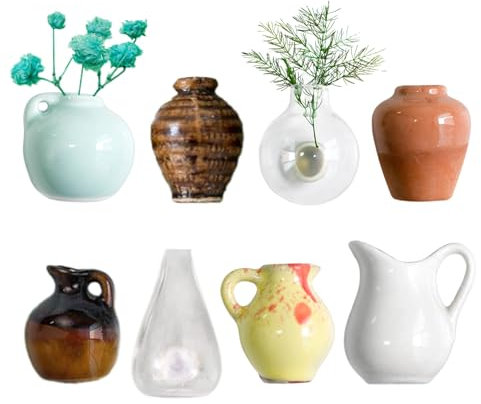 Mini-Vasenmagnete, Kühlschrank, Keramik, magnetische Vasen, wasserdicht, leicht, modernes Mini-Heimdekor- , ideal für Küche, Spind, Büro, Kühlschrank-Dekoration