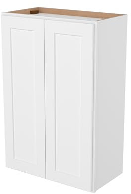 Cros Easy-DIY 24-in W x 12-in D x 36-in H in Shaker White Ready to Assemble Wall Kitchen Cabinet 2 Doors-2 Shelves