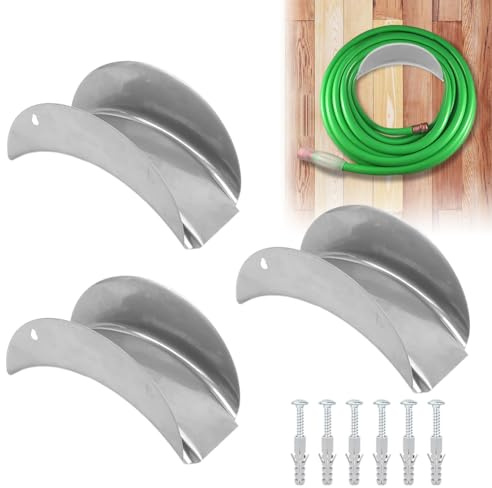 Schlauchhalter Wand,3 Stück Gartenschlauchhalter,Wandschlauchhalter korrosionsbeständige Schlauchhalterung und rostfreies Schlauchgestell mit Schrauben und Dehnschraube,für Schlauchaufhängung