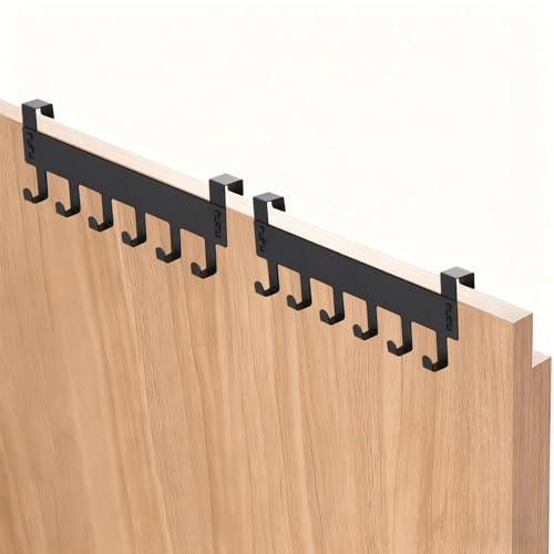 nutmanel 2 pièces Porte Manteau Pour Porte, Patere Porte, crochet de porte, peu encombrant, en Acier Inoxydable Solide et Durable - Idéal pour Chambre, Cuisine, Bureau, Salle de Bain(Noir)