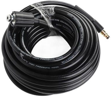 High Pressure Washer Hose M22 18Mpa 15m Black Sturdy Explosion Proof Garden Sprayer Pipe Quick Connect Fitting Compatible with Nilfisk C100 C110 C120 C130 C140 Models