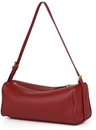 DONNAIN Hochwertige Handtasche Damen Leder, Crossbody Umhängetasche (Rot)
