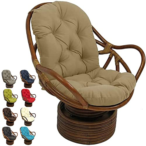 Drehbarer Schaukelstuhl, Outdoor-Klappliege mit waschbarem Pad, ultraweiche Rattan-Möbel