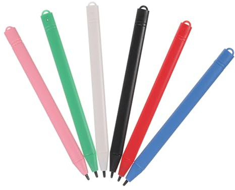 Stylet pour Tablette LCD en Plastique, Lot de 6, pour Dessin | Stylet Tablette Léger et Portable, Usage Écriture et Croquis sur Tablette Lcd Style Aléatoire