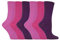 IOMI - 6er pack damen ohne gummi weitschaft baumwolle socken/diabetikersocken in 7 farben (37-42 eur, Rosa LA2)