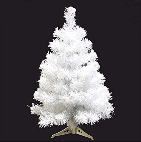 Fouriding Sapin de Noël Artificiel Arbre de Noël avec Pied Plastique pour Decoration Fete 60CM Blanc