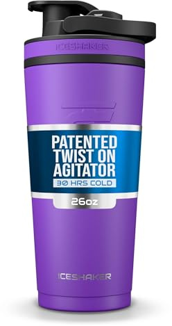 Ice Shaker Bouteille shaker isotherme en acier inoxydable | 769,1 g | Préserve le froid pendant plus de 30 heures | Tasse isotherme avec agitateur à visser | Bouteille sans odeur pour boissons