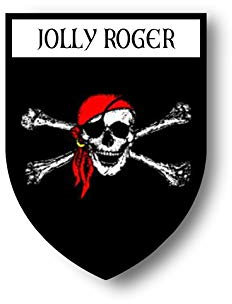 Akachafactory Sticker Adesivi Adesivo Stemma Bandiera Pirata Teschio Pirati Jolly Roger