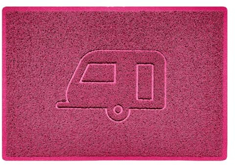 Nicoman CARAVAN Embossed Shape Door Mat Dirt-Trapper Washable Barrier Doormat-(Use Indoor or Sheltered Outdoor)-(90x60cm/3x2ft,Large) Pink
