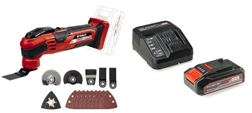 Einhell Power X-Change Cordless Multi Tool With Battery And Charger - 18V Multi-Use Cutting And Sanding Tool For Wood, Plastic, Metal And Tile - VARRITO 18V Oscillating Multi Tools With Accessories