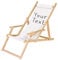 Ferocity Chaise Longue Pliable en Bois avec accoudoirs et Porte-gobelet Blanc Motif personnalisé Votre Logo/Texte [119]