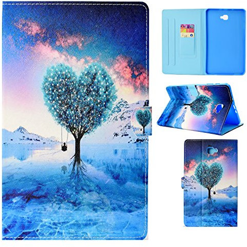 Coque pour Samsung Tab A6 10.1 Pouces, Smart PU Leather Silicone Interne Fonction Stand Housse Protection pour Samsung Galaxy Tab A6 10.1 SM-T580 SM-T585 2016(réveil/Veille Automatique)