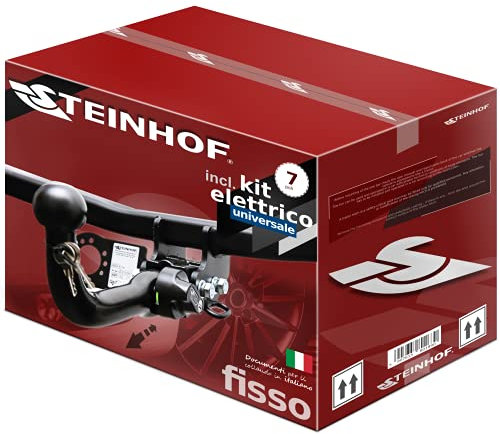 STEINHOF Nuovo gancio di traino estraibile orizzontale compatibile con Suzuki Vitara II L4 SUV 2015-2020 con 7-poli kit elettrico universale
