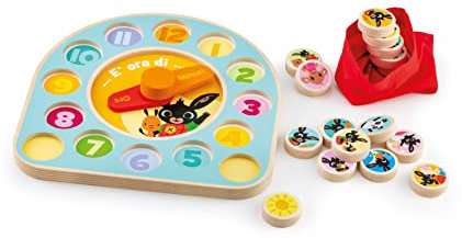 SEVI Orologio didattico Bing (17 pz) | Trudi by Giochi didattici in Legno Orologio Bing. Regalo di Natale e Compleanno per Bambini | 26x26x5cm | Collezione Bing | Modello TUE65000