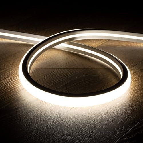 LEDKIA LIGHTING LED-Streifen Neon Dimmbar 220V Neutralweiß Halbrund 180° 7.5W/m Schnitt 100cm IP67 nach Maß 50 m