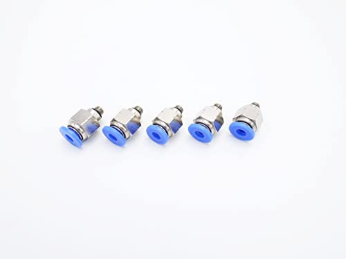 IVLPHA Push to Connect Fitting 5/32 Zoll Rohr OD x 10-32 UNF Außengewinde, pneumatischer Außengewinde, gerade Luft-Wasserleitung, Schnelldruck-Anschlüsse (5 Stück)