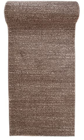 Mazovia Teppich Läufer Flur - Modern Teppichläufer - Kurzflor Flurläufer für Vorzimmer, Schlafzimmer, Küche - ÖKO-TEX Zertifiziert - Meterware - Braun - 60 x 200 cm