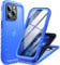 Cozycase for iPhone 14 Pro Waterproof Case Blue - Shockproof Dustproof/Heavy Duty/Front and Back Cover【360 Full Body Protective】 Underwater for Swimming with Built-in Screen/Camera Protector
