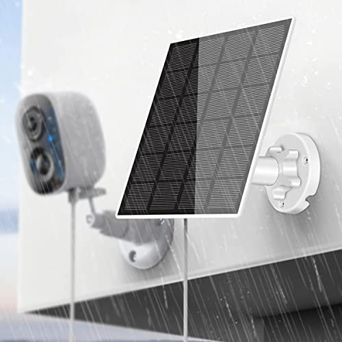 Solar Panel for Security Camera Outdoor 5W Solar Panel Charger IP65 Waterproof Solar Charger with 360°Adjustable Mounting 9.1ft Micro USB Port Charging Cable USB-C Port Connector for Security Camera