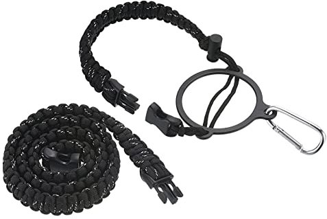 PATIKIL Water Bottle Holder, Paracord Handle Lanyard Strap Carrier with Ring for 12oz to 64oz Wide Mouth Bottles, Black