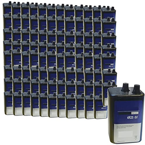 96 x Blockbatterie Trockenbatterie 6V 4R25 6 Volt 7Ah Batterie für Baustelle Baustellenbatterie Absperrbatterie Campingbatterie