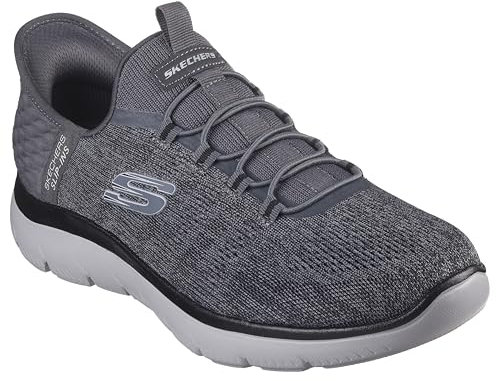Skechers Men's Summits Key Pace Trainers, Charcoal Mesh/Black Trim, 6.5 UK