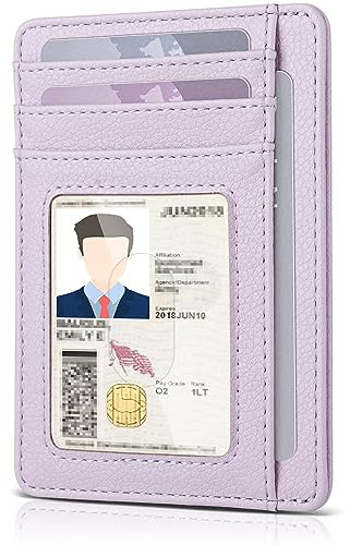 Teskyer Portefeuille Femme, Porte Carte Bancaire, Porte Cartes de Credit, Petit Portefeuille Femme, Protection RFID, Similicuir, Design Minimaliste, Pourpre Clair