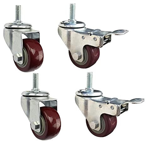 Bürorollen 4X-Rollen, Gewinderollen, M12-Lenkrollen, kleine Rollen, leise Speisewagen (#NAME? 2,5 Zoll)