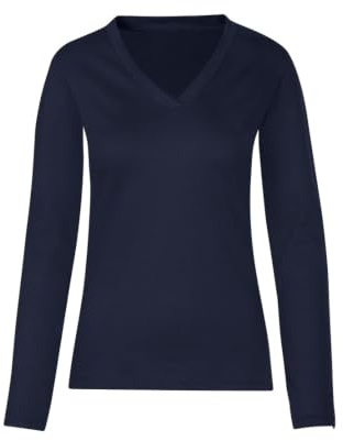 Trigema Damen Trigema Langarmshirt mit V-Ausschnitt Langarmshirt