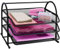 ideallife Briefablagen 3 Ebenen - Dokumentenablage Metall Desk Organizer - Metall Ablage Ablagefächer für A4 Dokument - Büro Schreibtisch Ablage mit 3 Schubladen I Papier Ablagefächer A4