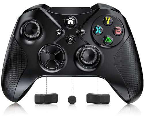 Powtree Wireless Controller for Xbox One Controller for PC(Windows 7/8/10/11)/Android/ios Support WiFi&Bluetooth Connection/Dual Vibration/3.5mm Audio Jack with 2.4GHZ Adapter - Black